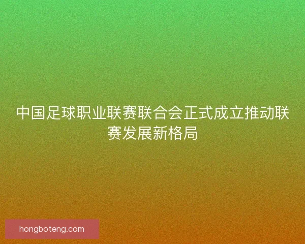 中国足球职业联赛联合会正式成立推动联赛发展新格局