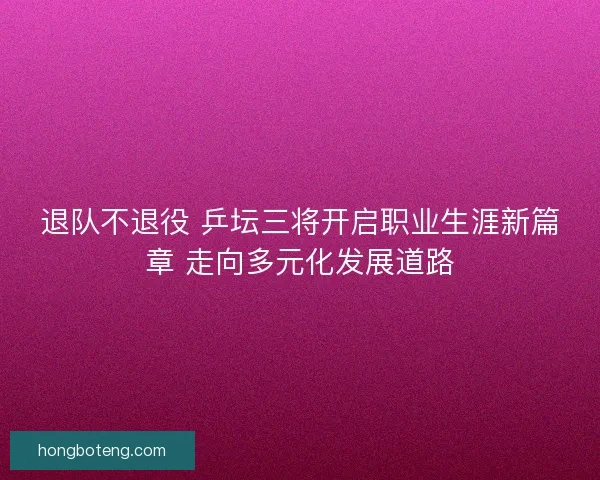 退队不退役 乒坛三将开启职业生涯新篇章 走向多元化发展道路